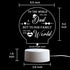Engraved Night Light Gift for Best Dad, Birthday Gifts for Dad from Daughter Son